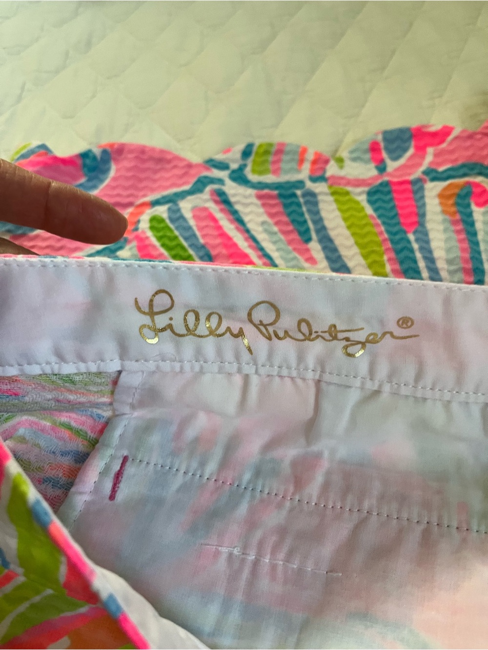 Lilly Pulitzer Pink Tropical Scallop Hem Women's Shorts - Picture 9 of 11